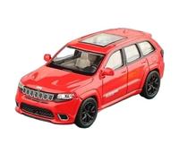 Modelo de Coche de exhibición Modelo a Escala 1:64 del SUV Grand Cherokee, de aleación, de Metal Fundido a presión, vehículo Todoterreno Coleccionable. Ideal para decoración(Red)