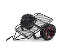 Modelo de coche de metal con pequeño remolque, remolque crawler RC para Traxxas TRX4, Axial SCX10, D90, CC01; camión crawler de roca a escala 1/10 con chasis de metal y