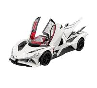 Modelo De Coche Deportivo De Aleación Apollo Project EVO 1:18 Coche De Carreras Conceptual De Metal Fundido A Presión Colección De Sonido E Iluminación Decoración(White)