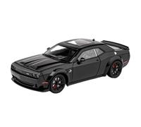 Modelo de Coche Escala 1:24 For Dodge Challenger Hellcat Diecast Metal Car Pull Back Hellcat Modelo De Coche con Sonido Y Luz Coche de colección de Metal(Black-NO Box)