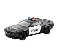 Modelo de Coche Escala 1:24 For Dodge Challenger SRT Hellcat American Police Car Enthusiast Alloy Metal Diecast Model Car Coche de colección de Metal(Black1 Box)