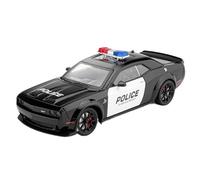 Modelo de Coche Escala 1:24 For Dodge Challenger SRT Hellcat American Police Car Enthusiast Alloy Metal Diecast Model Car Coche de colección de Metal(Black Box)