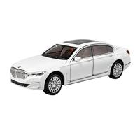 Modelo de Coche Escala 1:24 For El Modelo Automóvil Miniatura Fundición Presión BMW 760LI con Sonido Retroceso Puertas Ligeras Que Se Pueden Abrir Coche de colección de Metal(White with Box)