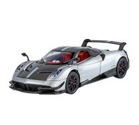 Modelo de Coche Escala 1:24 For El Modelo De Automóvil Pagani Huayra BC Fundición Presión Aleación Modelo Simulación Sonido Y Luz con Retroceso Coche de colección de Metal(Silver)