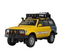 Modelo de Coche Escala 1:24 For El Modelo Toyota Tundra LC80 Coche Aleación Fundida Presión Puerta Que Se Puede Abrir Sonido Coche Retroceso Coche de colección de Metal(LC80 Yellow)