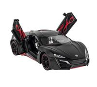 Modelo de Coche Escala 1:24 For Modelo Automóvil Lycan Puerta Aleación Fundida Presión Sonido Apertura Neumático Goma Tracción Trasera Superdeportivo Coche de colección de Metal(Black)