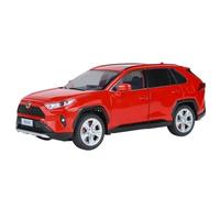 Modelo de Coche Escala 1:24 For Toyota RAV4 Todoterreno SUV Modelo De Coche De Metal Fundido A Presión Vehículo Simulación Colección Sonido Y Luz Coche de colección de Metal(Red Have Box)