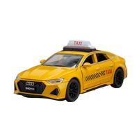 Modelo de Coche Escala 1:32 For Audi RS7 Sportback Taxi Modelo De Aleación Fundida A Presión Modelo De Simulación De Sonido Y Luz. Colección de Coches Modelo(Yellow)