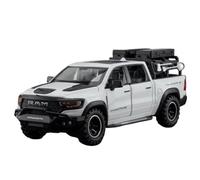 Modelo de Coche Escala 1:32 For Dodge 1000 TRX Mammoth Picku Modelo De Coche De Aleación Fundido A Presión Sonido Y Luz Pull Back Coleccionable Colección de Coches Modelo(White)