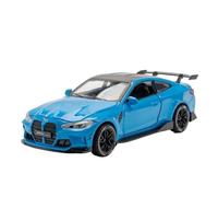 Modelo de Coche Escala 1:32 For El Modelo Coche Deportivo Aleación BMW M4 Modelo Metal Fundido Presión Sonido Coche Coleccionable Adornos Decorativos Coche de colección de Metal(Blue with Box)