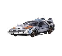 Modelo de Coche Escala 1:64 For Máquina del Tiempo Regreso Futuro DMC-12 Modelo Automóvil Aleación Fundida Presión Modelo Automóvil A Escala Metal Coche de colección de Metal(Silver)