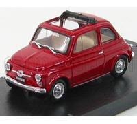 MODELO DE COCHE ESTÁTICO BRUMM FIAT 500F TECHO ABIERTO - ABIERTO 1965 ROJO...