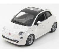 MODELO DE COCHE ESTÁTICO BURAGO FIAT NUEVO 500 2007 BLANCO MODELISMO ESCALA 1/24