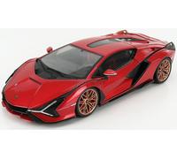 MODELO DE COCHE ESTÁTICO BURAGO LAMBORGHINI SIAN FKP 37 HYBRID 2020 ROJO 1/18