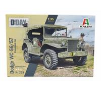 MODELO DE COCHE ESTÁTICO ITALERI DODGE WC56/57 4X4 COCHE DE COMANDO MILITAR 1...
