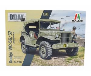 MODELO DE COCHE ESTÁTICO ITALERI DODGE WC56/57 4X4 COCHE DE COMANDO MILITAR 1...