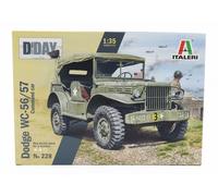 MODELO DE COCHE ESTÁTICO ITALERI DODGE WC56/57 4X4 COCHE DE COMANDO MILITAR...