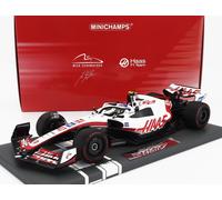 MODELO DE COCHE ESTÁTICO MINICHAMPS HAAS F1 VF-22 SCHUMACHER BRASIL GP 2022 1/18