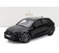 MODELO DE COCHE ESTÁTICO NOREV AUDI A3 RS3 2025 NEGRO MODELISMO ESCALA 1/18