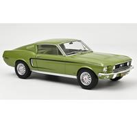 Modelo De Coche Estático Norev Ford Mustang Fastback GT 1968 Verde Escala 1/12