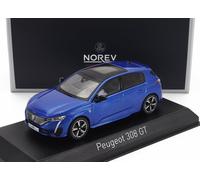 MODELO DE COCHE ESTÁTICO NOREV PEUGEOT 308 GT 2021 AZUL MODELISMO ESCALA 1/43