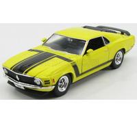 MODELO DE COCHE ESTÁTICO WELLY FORD MUSTANG BOSS 302 1970 AMARILLO NEGRO ESCA...