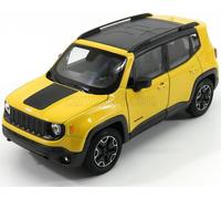 MODELO DE COCHE ESTÁTICO WELLY JEEP RENEGADE TRAILHAWK 2017 AMARILLO NEGRO ES...