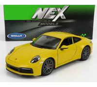 MODELO DE COCHE ESTÁTICO WELLY PORSCHE 911 992 CARRERA 4S 2020 AMARILLO 1/24