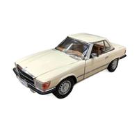 Modelo De Coche Vintage 1:18 para Benz 350SL 1977 Coche Clásico Aleación Completa Modelo De Simulación Estática Colección Exhibición Recuerdos Decoraciones De Mesa(White)