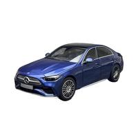 Modelo De Coche Vintage 1:18 para Mercedes-Benz C-Class C260 2025 Aleación De Puerta Completa Modelo De Coche Estático Entrada Exhibición Decoraciones De Mesa(Blue)