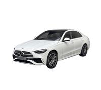 Modelo De Coche Vintage 1:18 para Mercedes-Benz C-Class C260 2025 Aleación De Puerta Completa Modelo De Coche Estático Entrada Exhibición Decoraciones De Mesa(White)