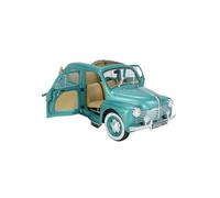 Modelo De Coche Vintage 1:18 para Renault 4CV Vert Ardennes Modelo Coche Clásico De Aleación con Puertas Abiertas E Interior Realista 1951 Decoraciones De Mesa