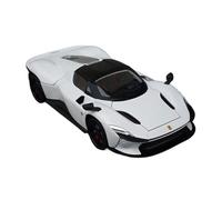 Modelo De Coche Vintage 1:24 para El Modelo De Coche Deportivo De Aleación Ferrari SP3 con Sonido Y Luz Función De Retroceso Coche De Juguete Decoraciones De Mesa(White)