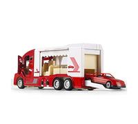 Modelo De Coche Vintage 1 32 para El Modelo De Automóvil De Turismo De Aleación Multifuncional Puede Expulsar El Automóvil con Luz Y Sonido Decoraciones De Mesa(Rojo)