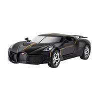 Modelo De Coche Vintage 1/32 para El Modelo De Automóvil Deportivo Aleación Bugatti Black Night con Sonido Y Luz Ubicación En La Vitrina Decoraciones De Mesa(Black)