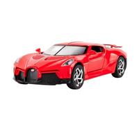 Modelo De Coche Vintage 1/32 para El Modelo De Automóvil Deportivo Aleación Bugatti Black Night con Sonido Y Luz Ubicación En La Vitrina Decoraciones De Mesa(Red)