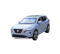 Modelo De Coche Vintage 1:32 para Nissan X-Trail Aleación SUV Todoterreno Modelo De Coche Sonido Y Luz Metal Coche Adornos Coche De Juguete Decoraciones De Mesa(Gray)