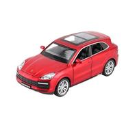 Modelo De Coche Vintage 1:32 para Porsche Cayenne Vehículo Todoterreno Aleación De 6 Puertas Sonido Y Luces Adornos para Coche Extraíbles Decoraciones De Mesa(Red)