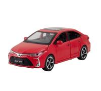 Modelo de Coche Vintage 1:32 para Toyota Corolla Híbrido Modelo De Aleación De Metal con Sonido Y Luz Adultos Escala Decoración Decoraciones de Mesa(Red)