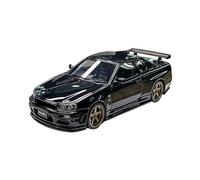 Modelo De Coche Vintage 1:43 para Nissan R34 Skyline GTR Nismo S-Tune EM512 Aleación Diecast Coche Moda Sedán Exhibición Decoraciones De Mesa(Black)