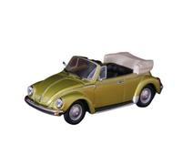 Modelo De Coche Vintage 1:43 para Volkswagen VW Beetle 1303 Convertible Sedan 1972 aleación Amarillo-Verde Clásico Metal Decorativo Decoraciones De Mesa