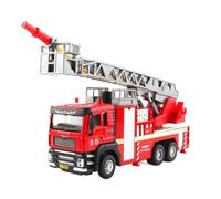Modelo De Coche Vintage 1:50 para Modelo Vehículo Ingeniería Aleación Camión Bomberos Cisterna De Agua Pulverizador Escalera Camión De Bomberos Decoraciones De Mesa(Red B)