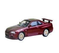 Modelo De Coche Vintage 1:64 Nissan GTR R34 V-Spec-II Stance Hunters Modelo de Coche de aleación Exposición Espacial Decoraciones De Mesa