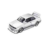 Modelo De Coche Vintage 1:64 para BMW E30 Modificado Carrocería Ancha Edición Coleccionista Modelo Resina Soporte Exhibición Interior Decoración Decoraciones De Mesa(Silver)