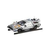 Modelo De Coche Vintage 1:64 para Delorean DMC-12 Modelos Coches Aleación Varios Estilos Soporte Exhibición Vehículos Raros Decoración Plateada Decoraciones De Mesa(Silver A)