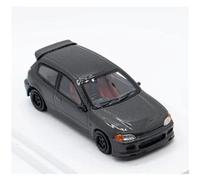 Modelo De Coche Vintage 1 64 para Honda Civic EG6 Carbon V2, Modelo De Coche Fundido A Presión Negro, Modelo A Escala, Adornos De Colección De Coches Decoraciones De Mesa
