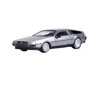 Modelo De Coche Vintage 1:64 para La Máquina del Tiempo Delorean DMC-12 2.ª Generación Edición Vuelo Simulación Coche Aleación Modelo Plateado Decoraciones De Mesa(Silver B)