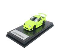 Modelo De Coche Vintage 1:64 para Mazda RX-7 (FC3S) RE Amemiya Modelo Coche De Aleación Verde Amarillo A Escala Vehículo Juguete En Miniatura Decoraciones De Mesa