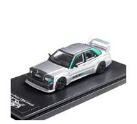 Modelo De Coche Vintage 1:64 para Mercedes-Benz 190E EVO W201 Vehículo Conceptual Versión Modificada BSC Modelo De Coche Aleación Decoración Decoraciones De Mesa(Silver)