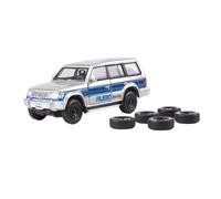 Modelo De Coche Vintage 1:64 para Mitsubishi Pajero, Diseño De Puerta Abatible Todoterreno Jeep Minicoche Aleación Juguete Fundición A Presión Decoraciones De Mesa(Silver C)